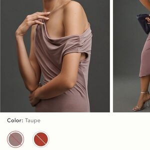 NWOT Anthropologie Elegant soft Rose   Off-Shoulder Dress